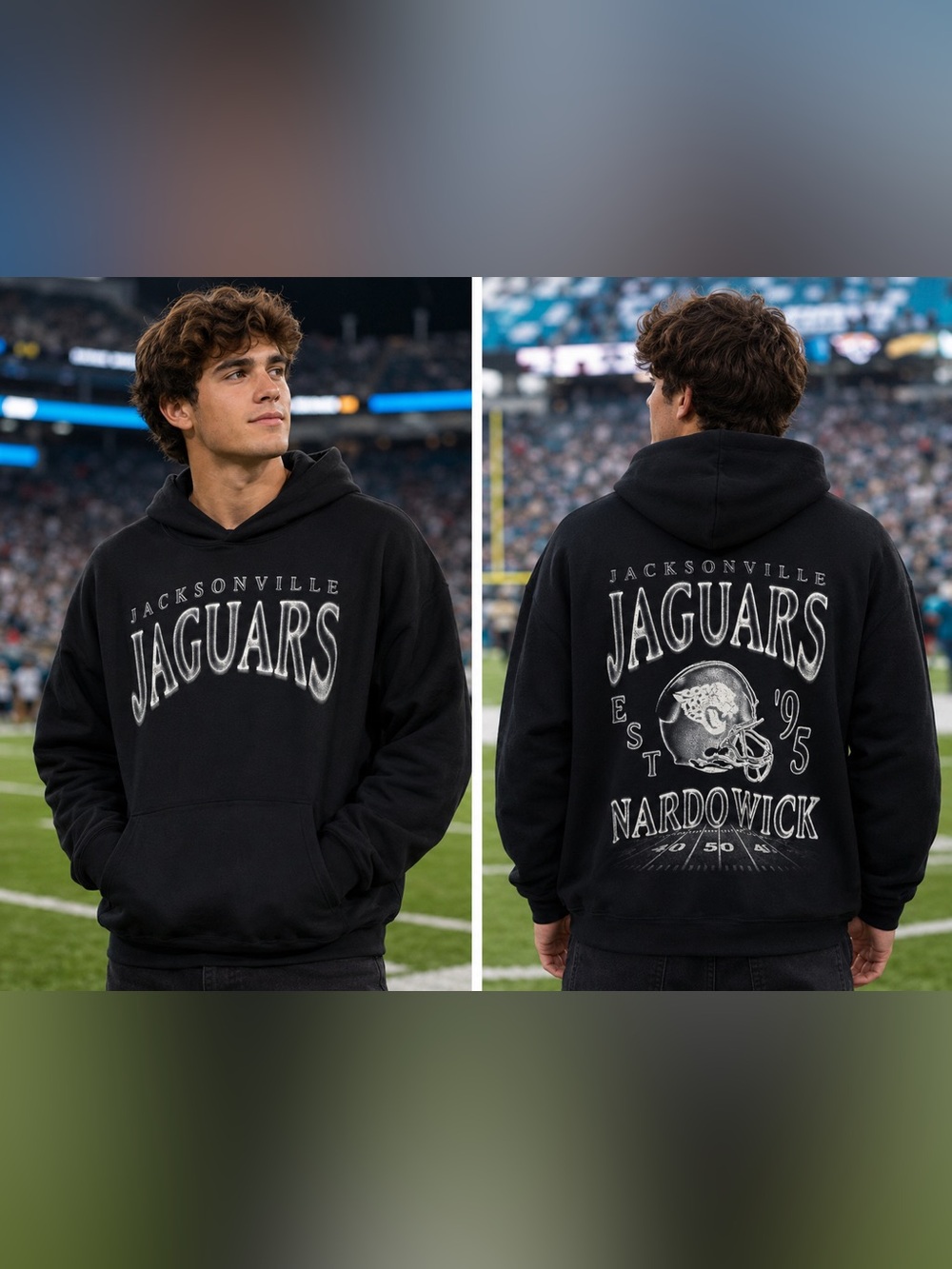🆕 Jacksonville Jaguars Nardowick Hoodie Men’s XXL NWT Black NFL